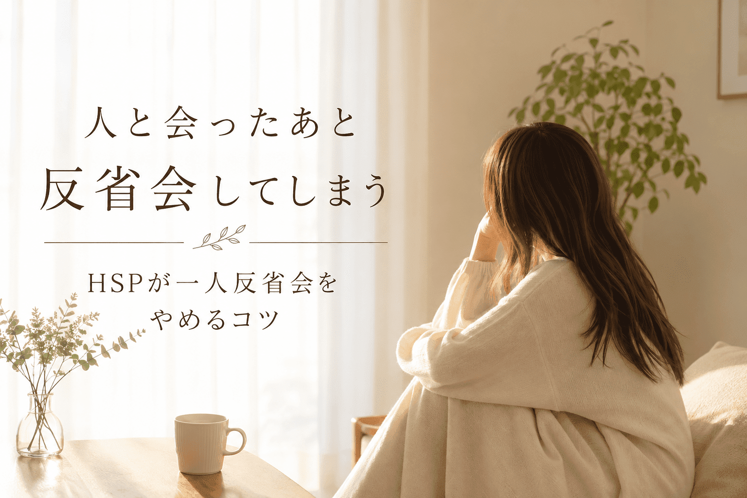 1人反省会をする女性