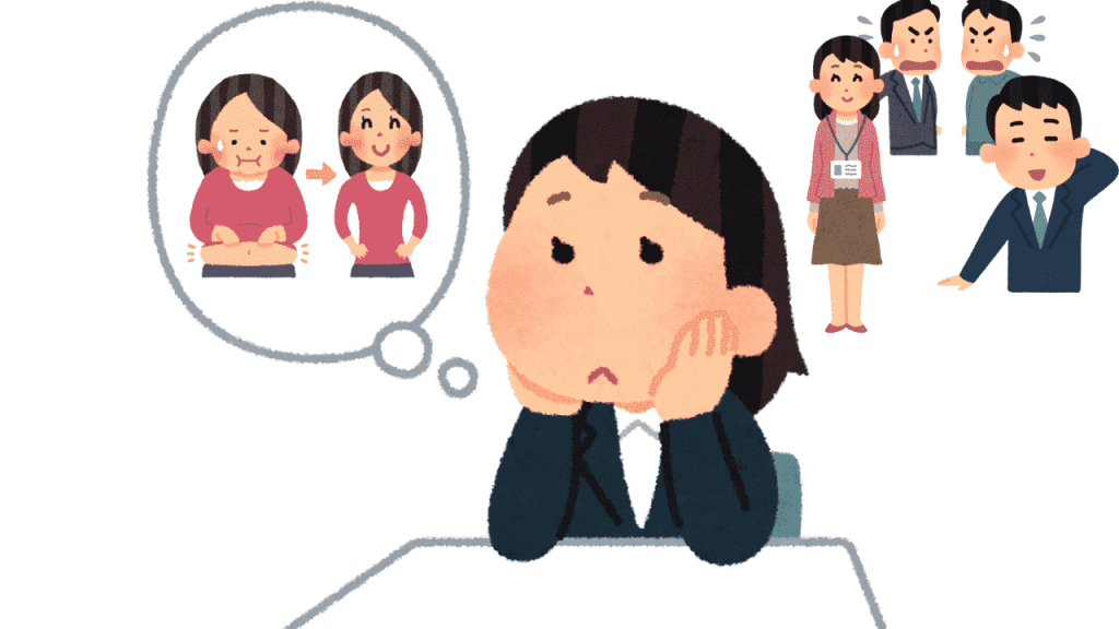 可愛い女性の前で男性社員が照れる